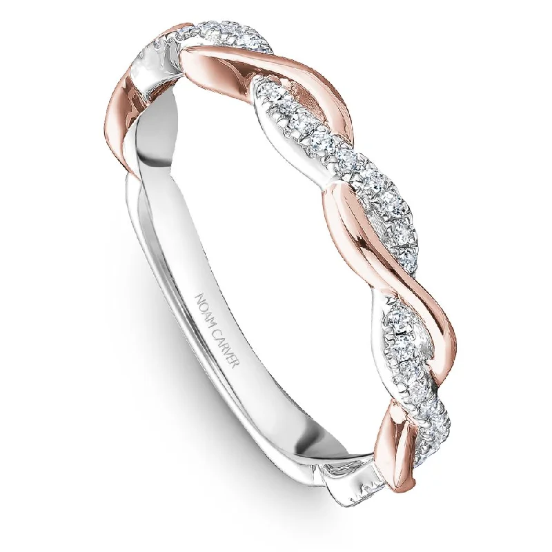 Stackable Fashion Rings in Rose - Gold Tone with Delicate Floral EngravingsNoam Carver Stackable Collection 0.19cttw. Diamond Fashion Ring STA37-1