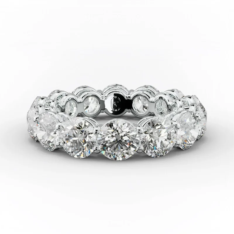 Women's Solitaire Diamond Rings with Round - Cut Diamonds and Platinum Settings for an Elegant EngagementClassic 6.0 Carat Round Diamond Eternity Band Shared Prong