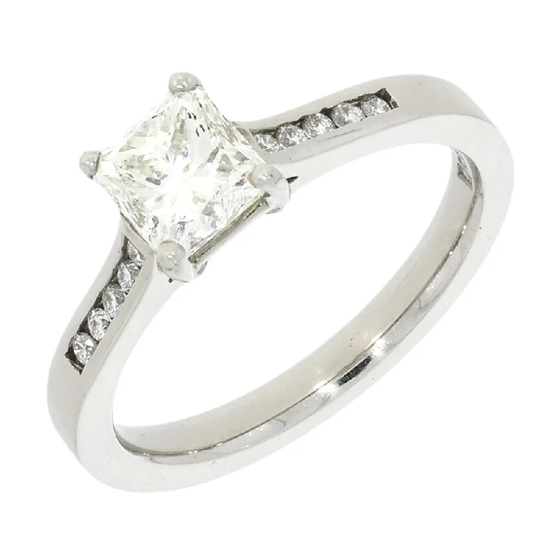 Marquise - Cut Women's Diamond Rings in Palladium for a Unique and Elongated ShapePalladium 1.05cts Solitaire Ring Princess Cut Diamond