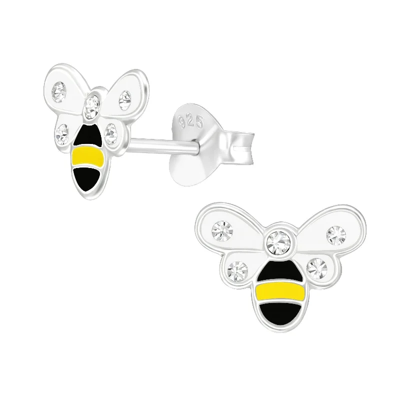 Glow - in - the - Dark Star Stud Earrings for a Mysterious and Night - Time - Friendly AccessoryBumble Bee Crystal Stud Earrings in Sterling Silver