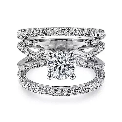 Cushion - cut diamond engagement ring with a halo of moissanite in a silver - plated bandTitania Engagement Ring Setting