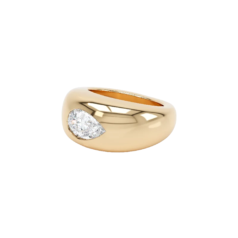 Stackable Fashion Rings in Rose - Gold Tone with Delicate Floral EngravingsCurve diamond ring