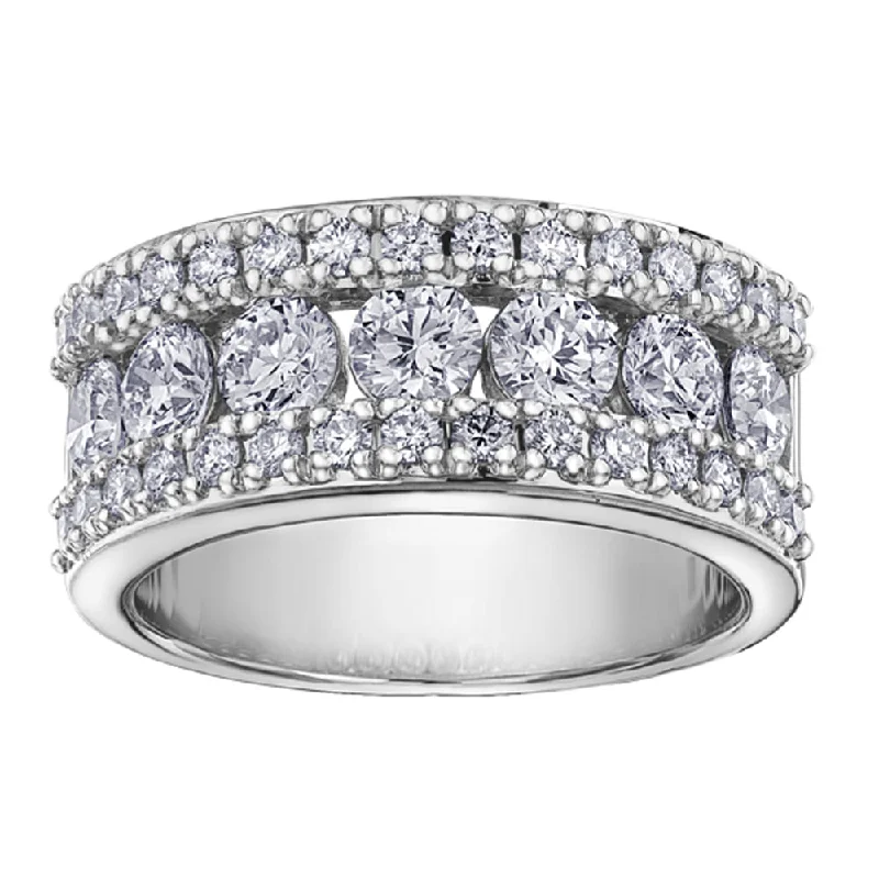 Signature - Design Women's Diamond Rings with a Brand - Specific Pattern and High - Quality DiamondsWide Half Eternity Diamond Band