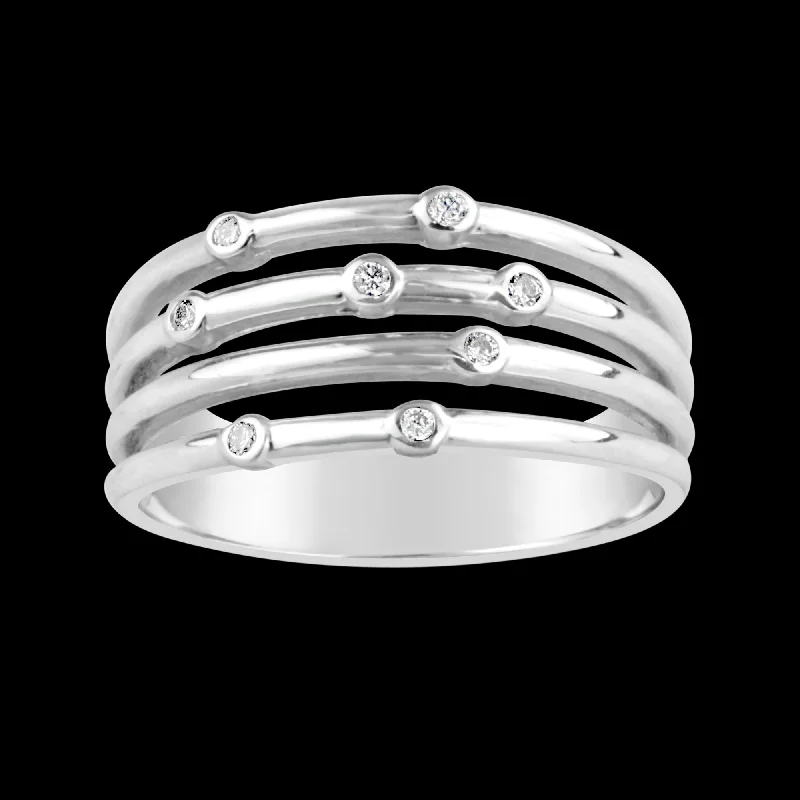 Adjustable Women's Diamond Rings with a Flexible Band for a Comfortable and Custom Fit9ct White Gold Diamond Slave Ring