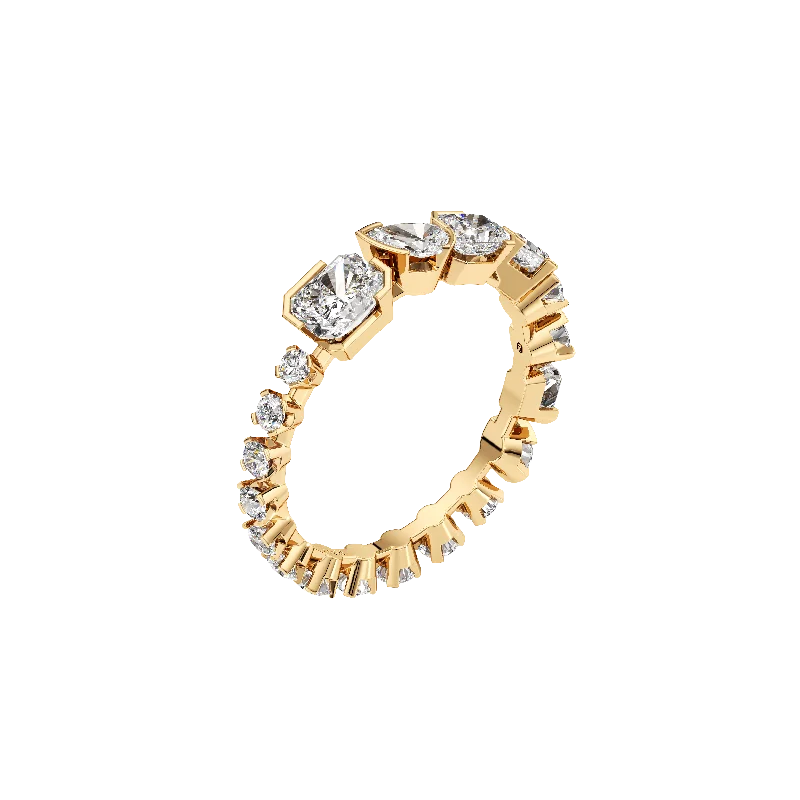 Stackable Fashion Rings in Rose - Gold Tone with Delicate Floral EngravingsMeta eternity ring