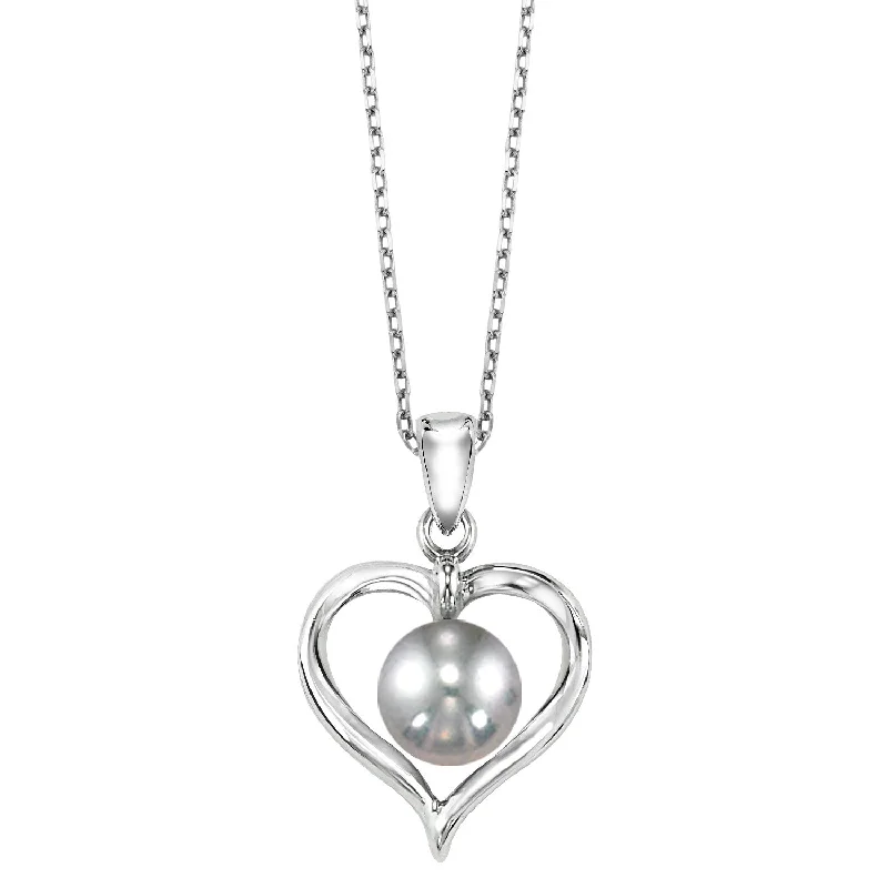 Marquise - cut diamond engagement ring with a split - shank band in platinumGrey Pearl Heart Pendant in Sterling Silver