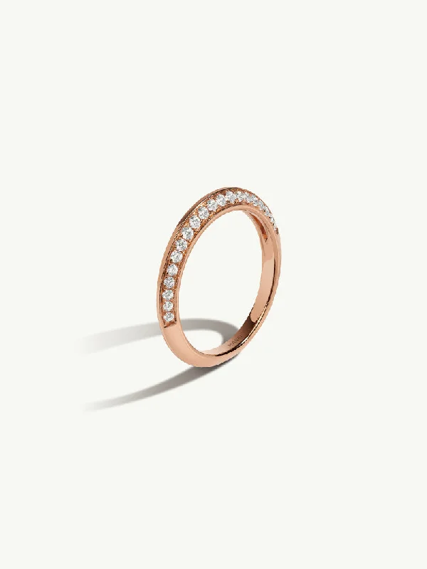 Oval - cut sapphire and diamond engagement ring in 18K white goldMarei Beveled-Edge Pavé White Diamond Band In 18K Rose Gold