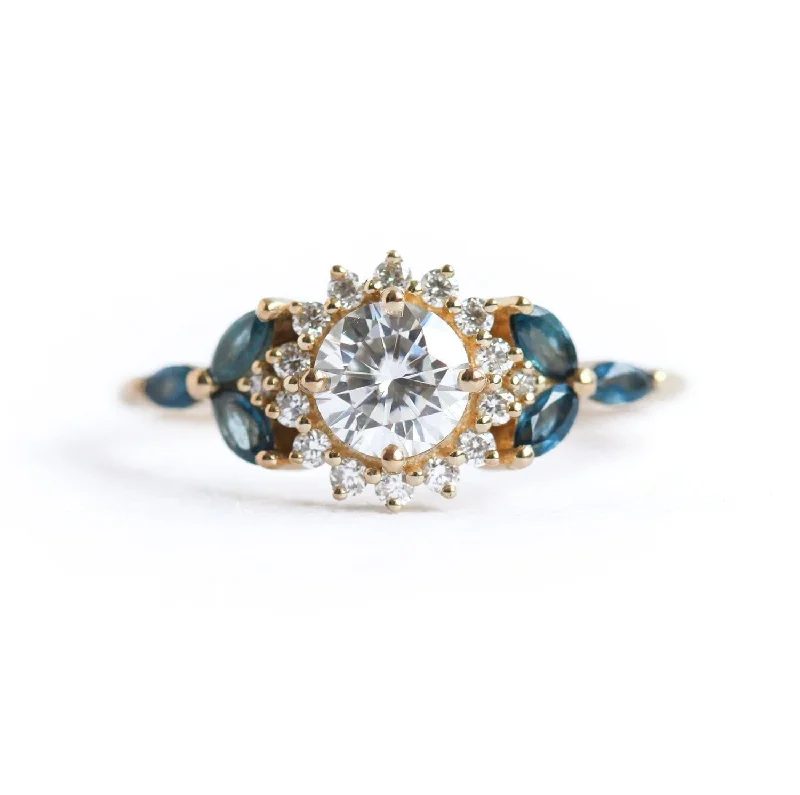 Vintage - Style Women's Diamond Rings with Floral - Engraved Bands and Multiple Diamond AccentsPenelope Diamond Ring