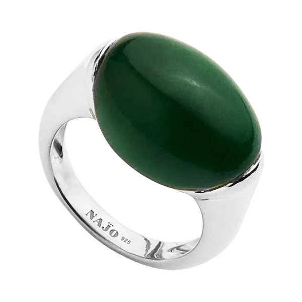 Pearl - Adorned Fashion Rings in Gold - Tone Alloy for a Sophisticated LookSterling Silver And Green Aventurine Pebble Ring - Size Large