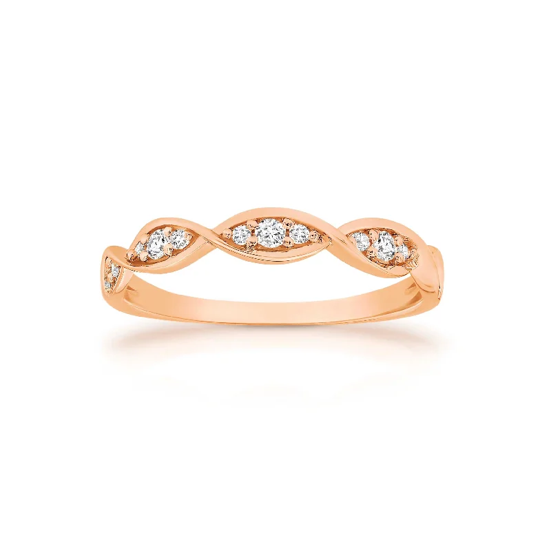 Marquise - Cut Women's Diamond Rings in Palladium for a Unique and Elongated Shape9ct Rose Gold Diamond Twist Ring