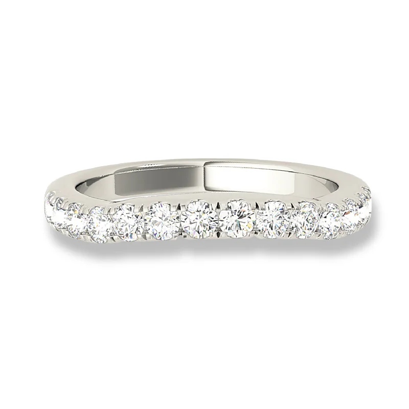 Signature - Design Women's Diamond Rings with a Brand - Specific Pattern and High - Quality DiamondsFrench Pave Set Diamond Curved Band