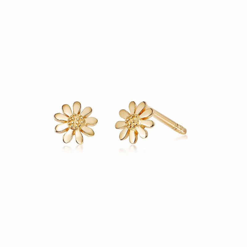 Laser - Engraved Initial Stud Earrings in Silver for a Personalized and Customized AccessoryMarguerite Daisy Stud Earrings 18ct Gold Plate