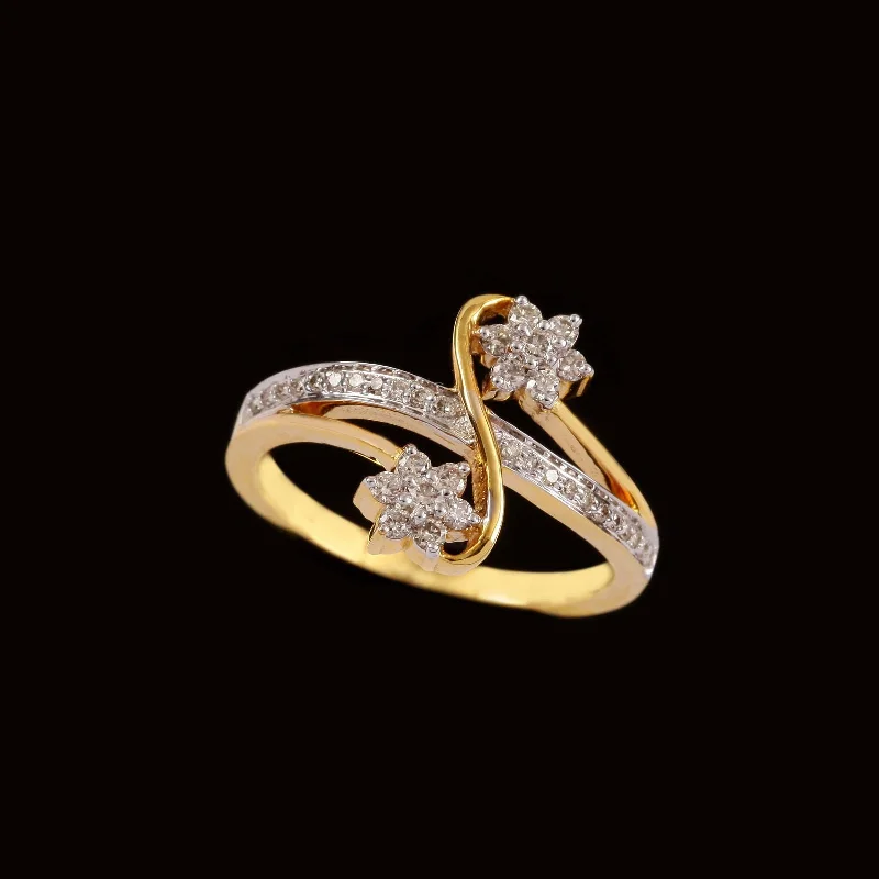 Tennis - Style Women's Diamond Rings with a Continuous Row of Diamonds for a Classic and Versatile Look14K YG Star Diamond Ring-1pc