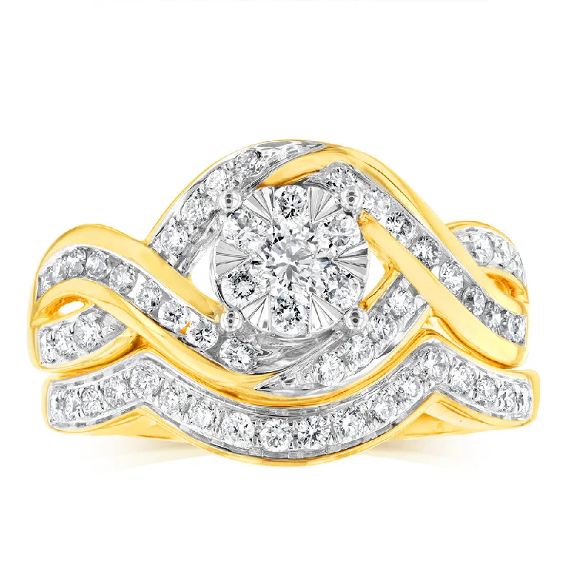 Marquise - Cut Women's Diamond Rings in Palladium for a Unique and Elongated ShapeLuminesce Lab Grown 9ct Yellow Gold 0.66 Carat Bridal Diamond Ring