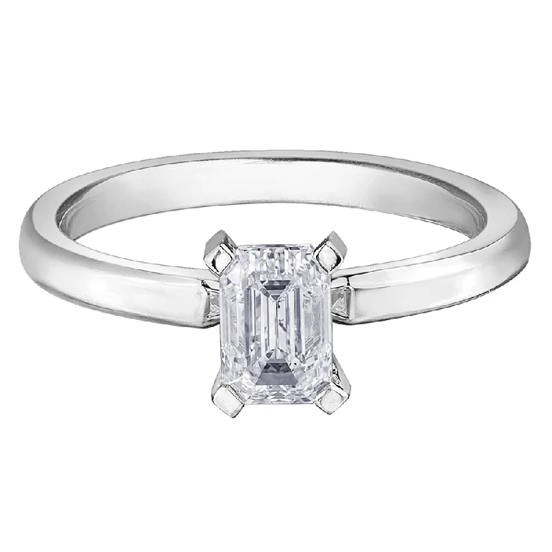 Princess - Cut Women's Diamond Rings in White Gold with a High - Clarity Diamond for a Modern LookEmerald Cut Canadian Diamond Solitaire Engagement Ring