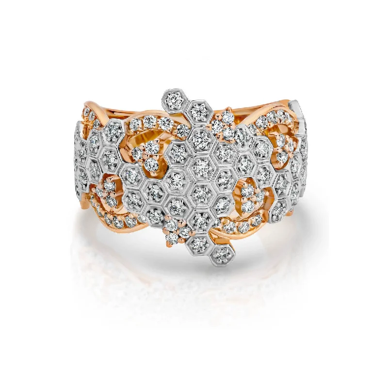 Vintage - Style Women's Diamond Rings with Floral - Engraved Bands and Multiple Diamond AccentsThe Grace Ring - Limited Edition