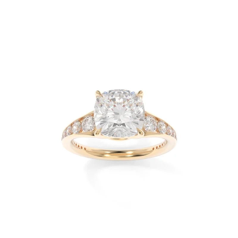 Men's Topaz Engagement Rings in 10K Gold with a Channel - Set Diamond BandCollins Ring Cushion