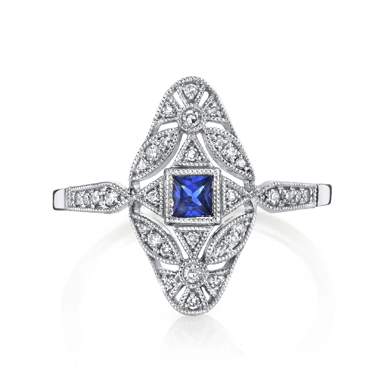 Magnetic Fashion Rings in Stainless Steel with a Modern, Interlocking Design14K White Gold 0.20ct. Sapphire & 0.13ct. Diamond Filigree & Milgrain Detailing Fashion Ring