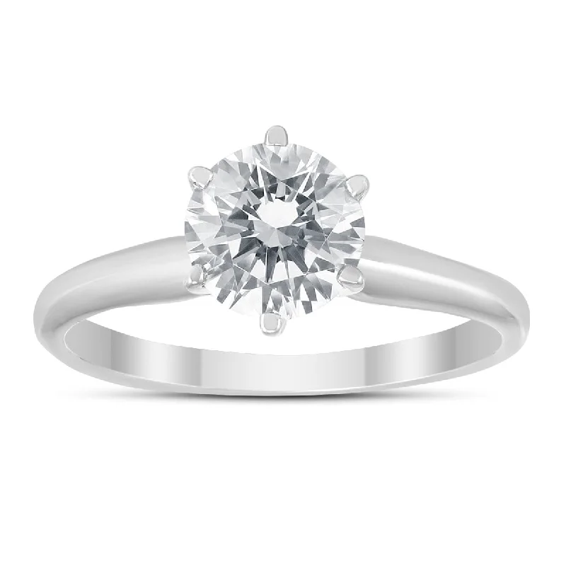 Tennis - Style Women's Diamond Rings with a Continuous Row of Diamonds for a Classic and Versatile LookIGI Certified Lab Grown 1 Carat Diamond Solitaire Ring in 14K White Gold (I Color, SI1 Clarity)