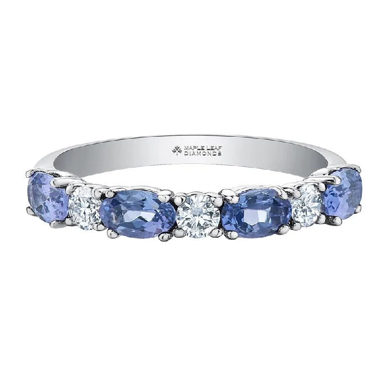 Tennis - Style Women's Diamond Rings with a Continuous Row of Diamonds for a Classic and Versatile LookCanadian Diamond and Tanzanite Band