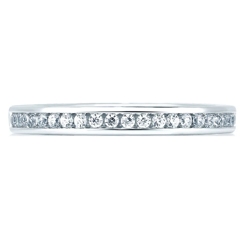 Magnetic Fashion Rings in Stainless Steel with a Modern, Interlocking DesignA. Jaffe Channel Set Diamond Wedding Band MRS227/23