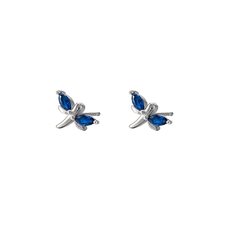 Two - Tone Gold and Silver Plated Clover Stud Earrings for a Lucky and Stylish SymbolDragonfly Stud Earrings