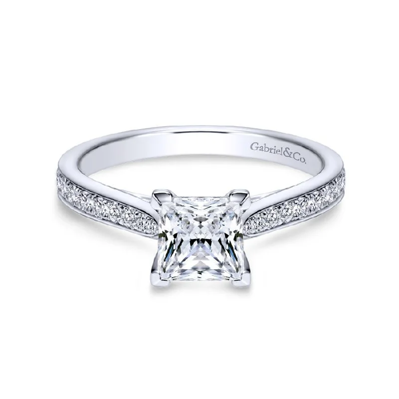 Marquise - cut diamond engagement ring with a split - shank band in platinumMerritt Princess Engagement Ring Setting