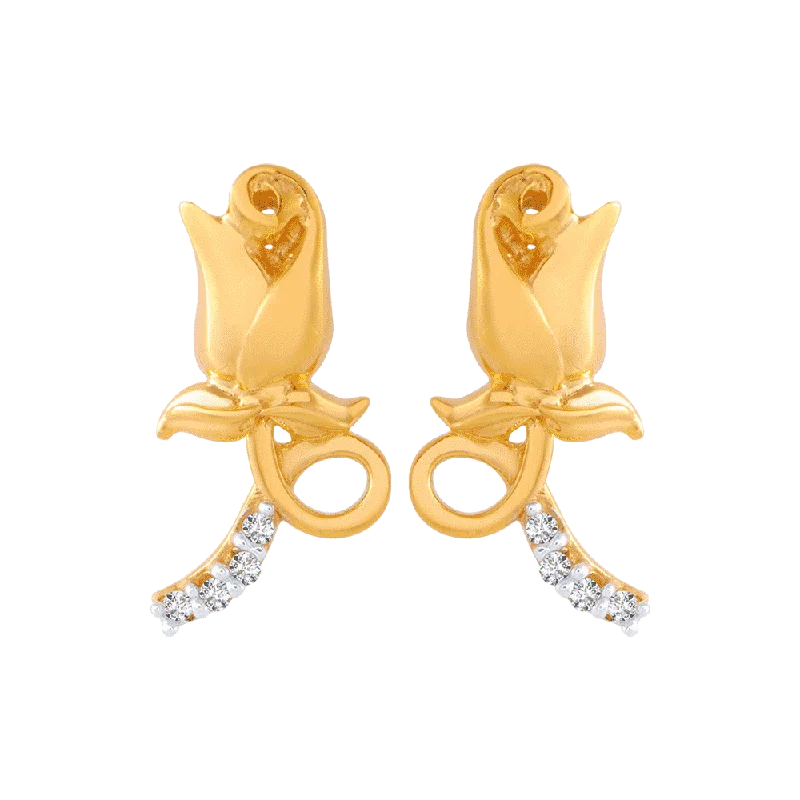 Heart - Shaped Women's Diamond Rings in Rose Gold for a Romantic and Symbolic Gift14KT (585) Yellow Gold And American Diamond Stud Earrings For Women