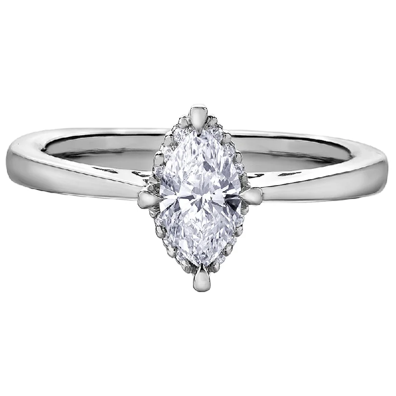 Vintage - Style Women's Diamond Rings with Floral - Engraved Bands and Multiple Diamond AccentsMarquise Diamond Solitaire Ring