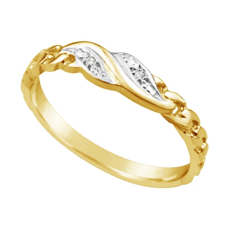 Three - Stone Women's Diamond Rings Symbolizing Past, Present, and Future with Emerald - Cut Diamonds9ct Yellow Gold Diamond Set Chain Ring