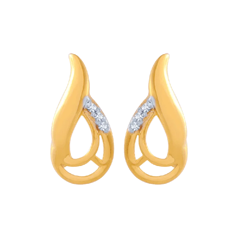 Channel - Set Women's Diamond Rings with Diamonds Securely Held in a Metal Groove for Durability14KT (585) Yellow Gold And American Diamond Stud Earrings For Women