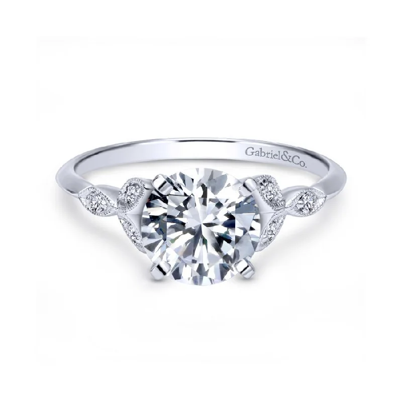 Asscher - cut diamond engagement ring with a pavé - set eternity band in platinumEliza Engagement Ring Setting