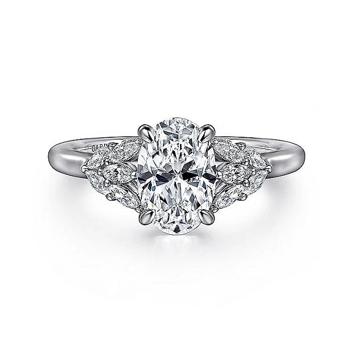 Marquise - Cut Women's Diamond Rings in Palladium for a Unique and Elongated ShapeGabriel 14K White Gold 0.33ctw 4 Prong Style Diamond Semi-Mount Engagement Ring