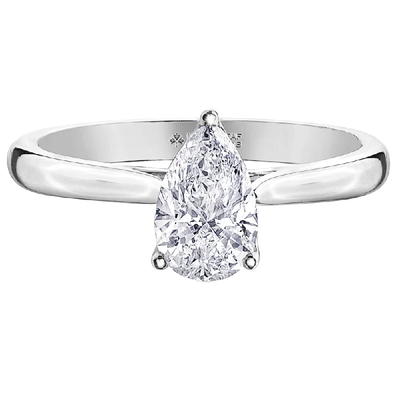 Marquise - Cut Women's Diamond Rings in Palladium for a Unique and Elongated ShapeClassic Canadian Pear Solitaire Diamond Ring