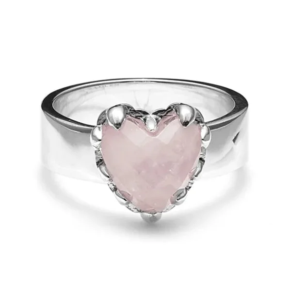 Geometric - Shaped Fashion Rings in Titanium with Iridescent InlaysLove Claw Ring Rose Quartz Sterling Silver