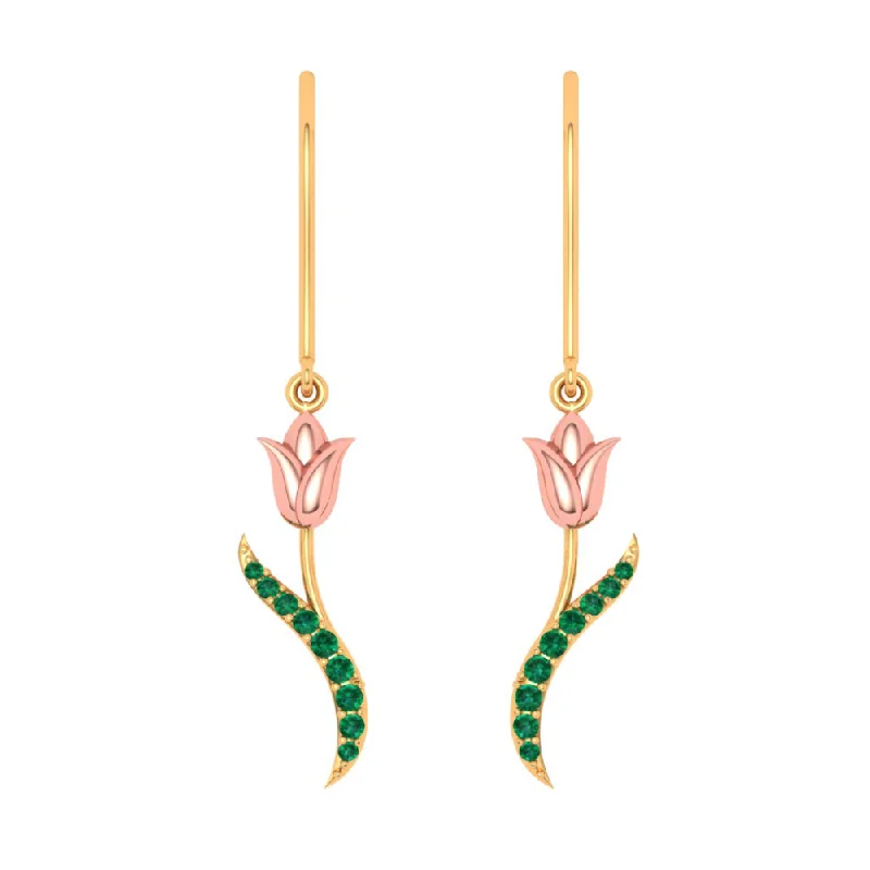 Marquise - Cut Women's Diamond Rings in Palladium for a Unique and Elongated ShapeLotus Themed Gold Earrings For Any Special Occasion