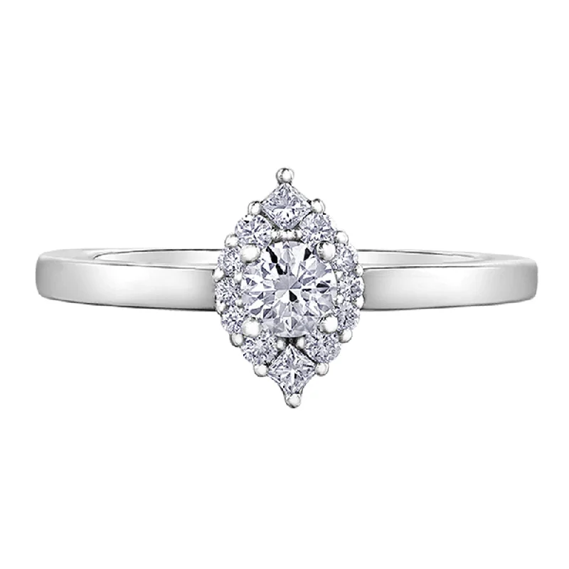 Cluster - Style Women's Diamond Rings with Multiple Small Diamonds Arranged in a Stunning PatternCanadian Cluster Style Marquise Diamond Ring