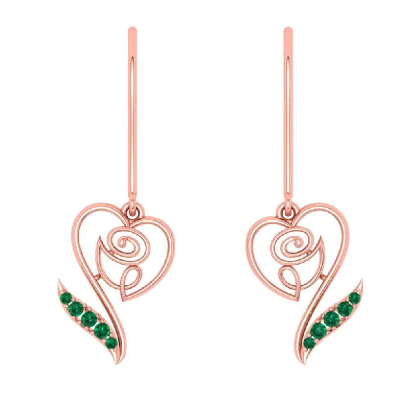 Three - Stone Women's Diamond Rings Symbolizing Past, Present, and Future with Emerald - Cut DiamondsVibrant Heart-shaped Gold Earrings