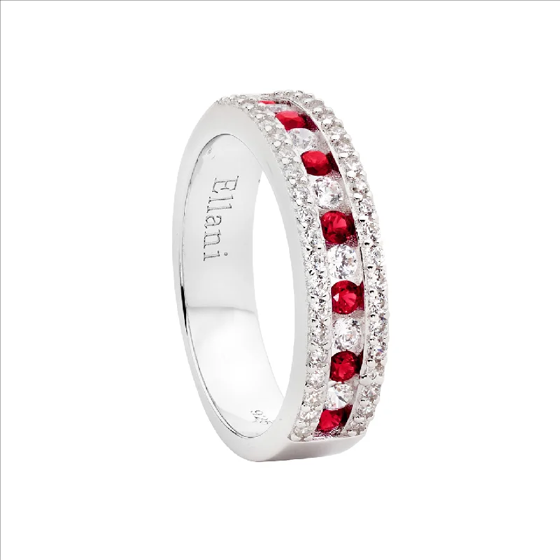 Enamel - Coated Fashion Rings in Bright Colors with Animal - Print PatternsSterling Silver Red Cz Ring