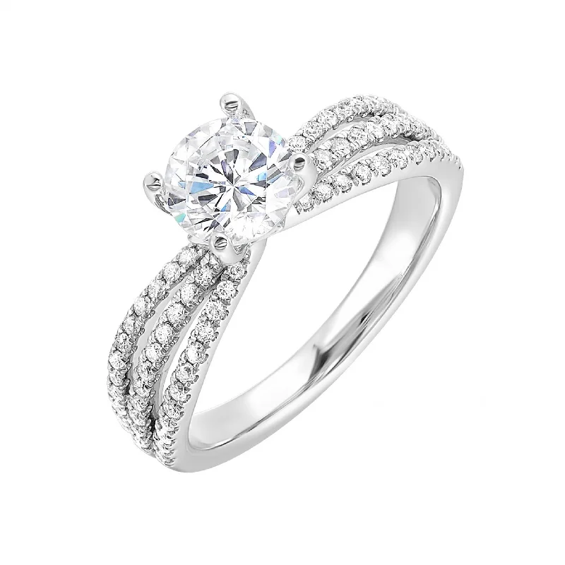 Princess - Cut Women's Diamond Rings in White Gold with a High - Clarity Diamond for a Modern LookThollot-Colorado Cut 14K White Gold .33ctw 4 Prong Style Diamond Semi-Mount Engagement Ring