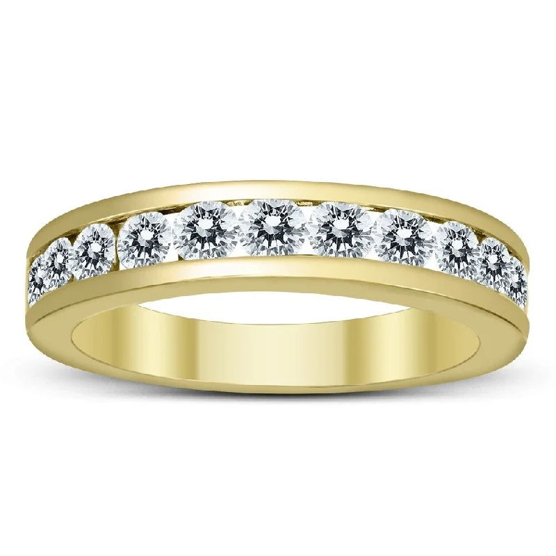 Tennis - Style Women's Diamond Rings with a Continuous Row of Diamonds for a Classic and Versatile Look1 Carat TW Channel Set Diamond Band in 10K Yellow Gold