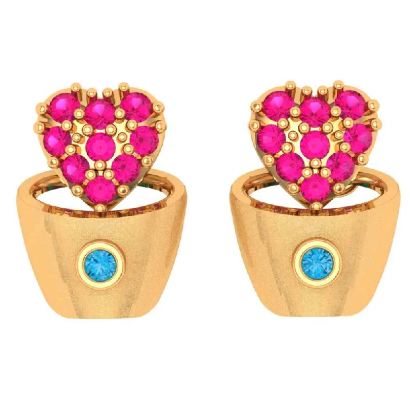 Women's Diamond Rings with Sapphire Accents in Blue for a Colorful and Sophisticated TouchCrystal Heart Gold Earring