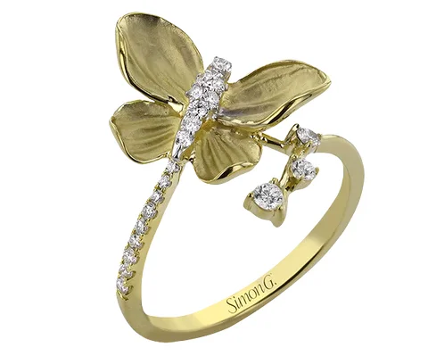 Tennis - Style Women's Diamond Rings with a Continuous Row of Diamonds for a Classic and Versatile Look18KYG  0.19CTW BR DIA OPEN DRAGONFLY BAND  SIZE : 5