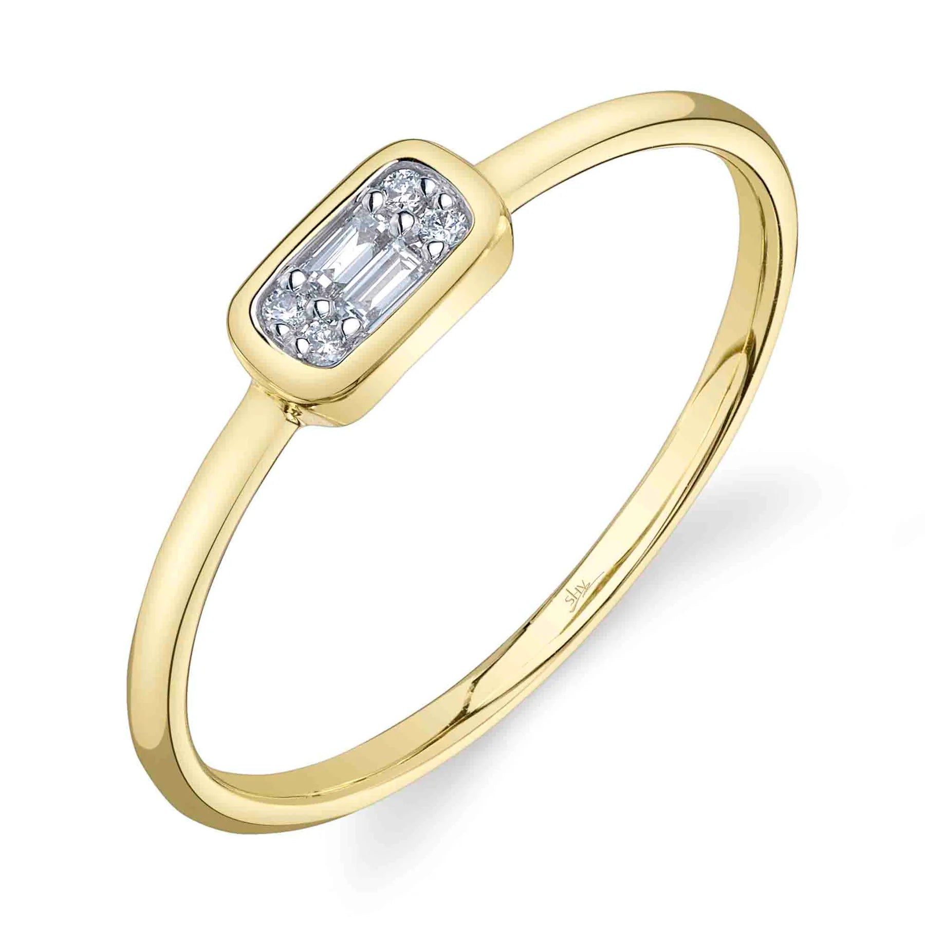 Fashion Rings with Zodiac Symbols in Gold - Filled Metal for a Personalized TouchDiamond Baguette Ring