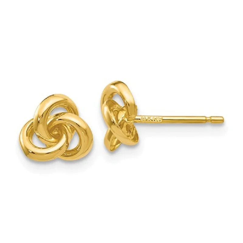 14K Gold Plated Heart - Shaped Stud Earrings for a Romantic and Feminine Look14K Gold Trinity Knot Stud Earrings