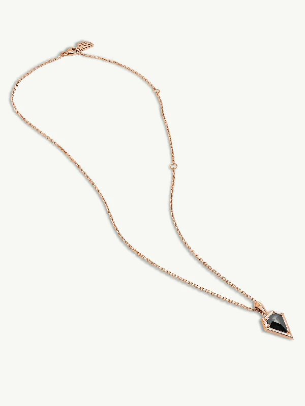 Solitaire diamond engagement ring with a platinum setting for a classic and elegant lookAphrodite Amulet Pendant Necklace With Black Diamond In 18K Rose Gold