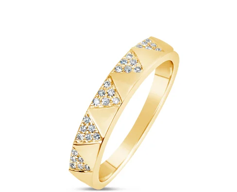 Adjustable Women's Diamond Rings with a Flexible Band for a Comfortable and Custom Fit14KYG 0.15CTW BR DIA CHEVRON RING