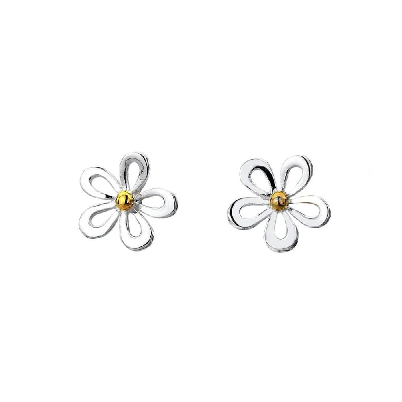 Rhinestone - Embellished Crown - Shaped Stud Earrings for a Princess - Inspired LookSea Gems Daisy Flower Earrings