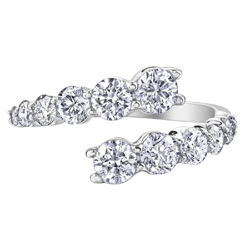 Women's Diamond Rings with Side - Stone Pave Setting for a Sparkling and Continuous ShineCurled Diamond Ring