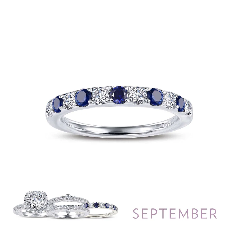 Bangle - Style Fashion Rings in Rose - Gold - Plated Aluminum with Etched PatternsLafonn Simulated Diamond & Blue Sapphire September Birthstone Stackable Ring BR004SAP